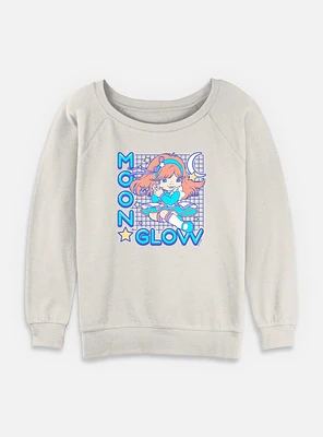 Rainbow Brite Kawaii Moon Glow Womens Slouchy Sweatshirt