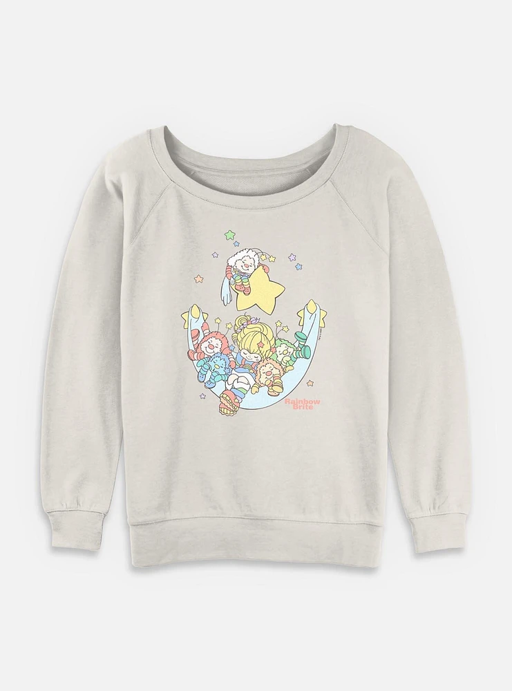 Rainbow Brite Sleeping Friends Stars Womens Slouchy Sweatshirt