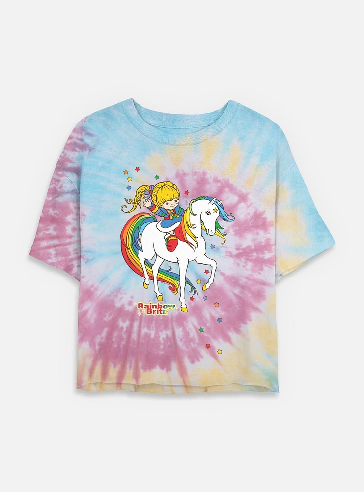 Rainbow Brite & Starlite Tie Dye Crop Womens T-Shirt