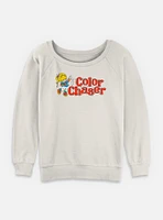 Rainbow Brite Color Chaser Womens Slouchy Sweatshirt