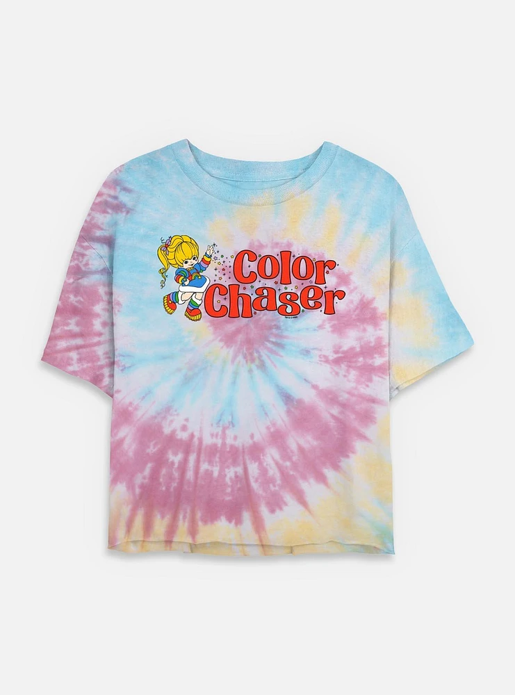 Rainbow Brite Color Chaser Tie Dye Crop Womens T-Shirt