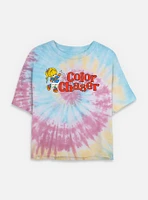 Rainbow Brite Color Chaser Tie Dye Crop Womens  T-Shirt