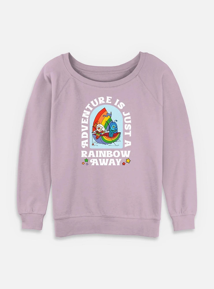 Rainbow Brite Adventure Is A Away Womens Slouchy Sweatshirt