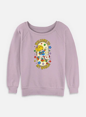 Rainbow Brite Welcome To My World Womens Slouchy Sweatshirt