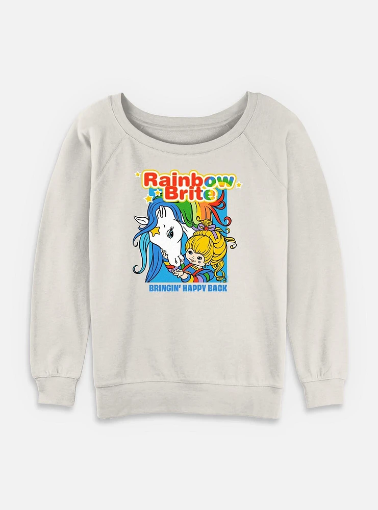 Rainbow Brite Bringing Happy Back Womens Slouchy Sweatshirt