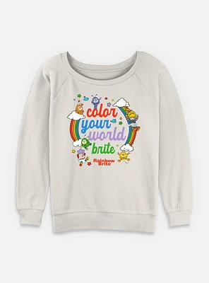 Rainbow Brite Color Your World Womens Slouchy Sweatshirt