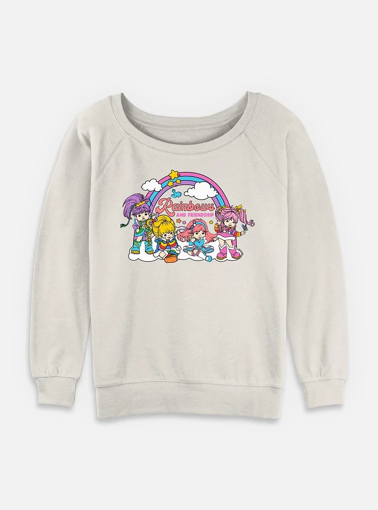 Rainbow Brite Rainbows And Friendship Womens Slouchy Sweatshirt