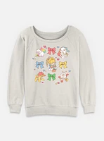 Rainbow Brite Cutie Bow Grid Womens Slouchy Sweatshirt