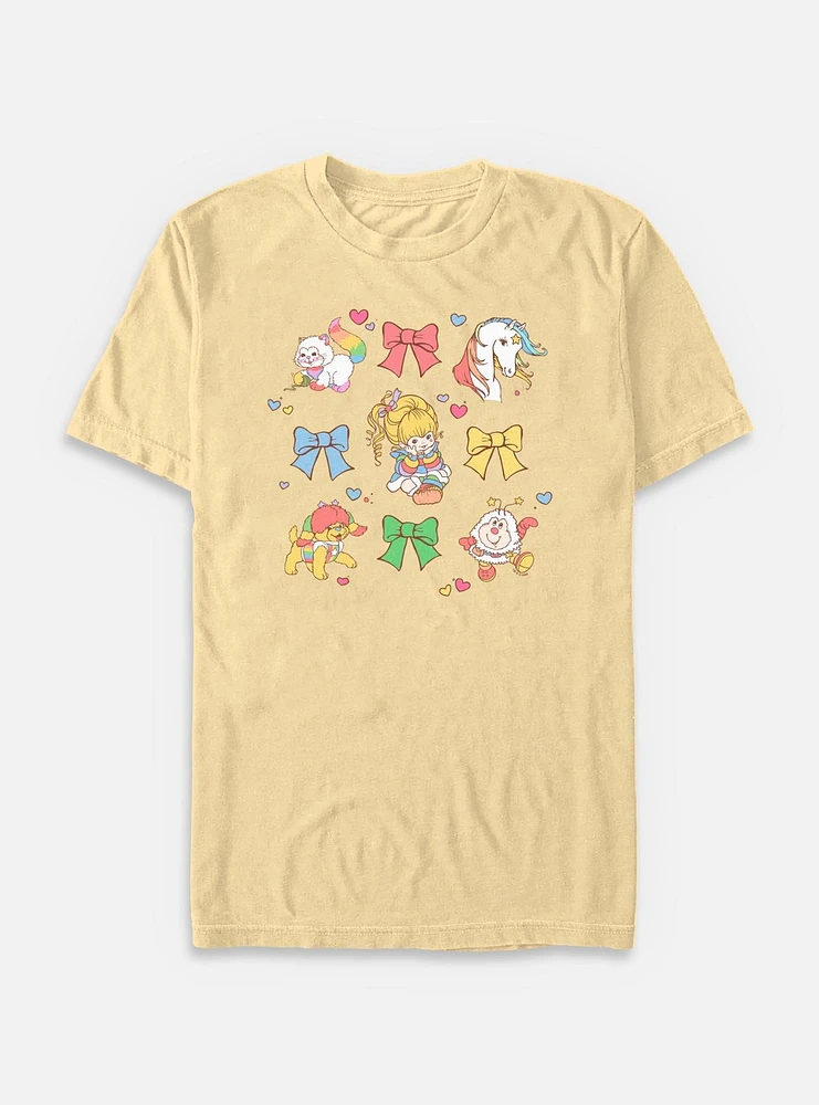 Rainbow Brite Cutie Bow Grid Garment Dye T-Shirt
