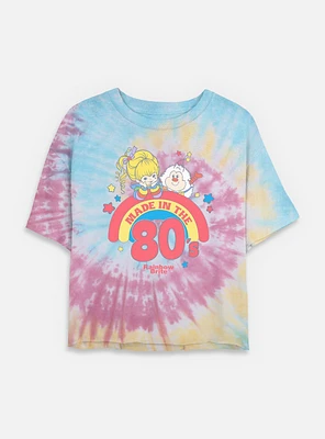 Rainbow Brite Made Pastel Tie Dye Crop Womens  T-Shirt