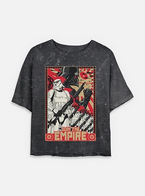 Star Wars Join The Empire Mineral Wash Womens Crop T-Shirt