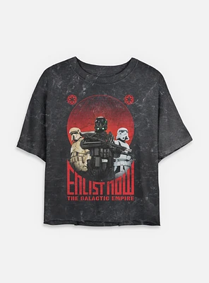 Star Wars Enlist Now Mineral Wash Womens Crop T-Shirt