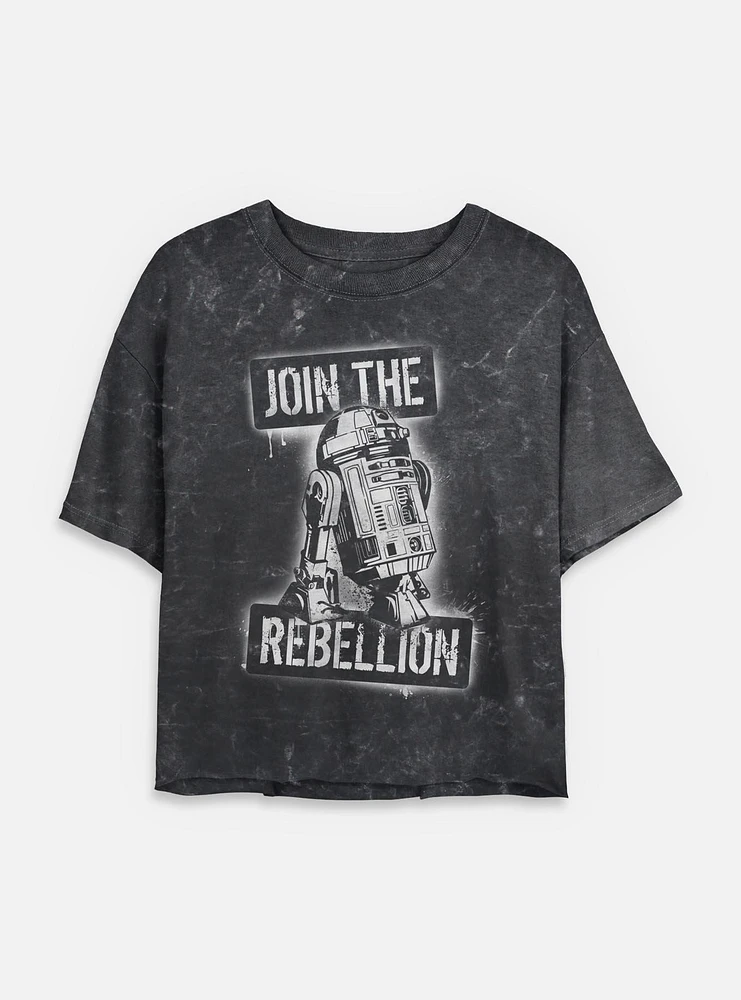 Star Wars Join The Rebels Mineral Wash Womens Crop T-Shirt
