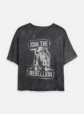 Star Wars Join The Rebels Mineral Wash Womens Crop T-Shirt
