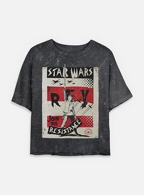 Star Wars Right Fist Mineral Wash Womens Crop T-Shirt