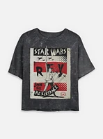 Star Wars Right Fist Mineral Wash Womens Crop T-Shirt