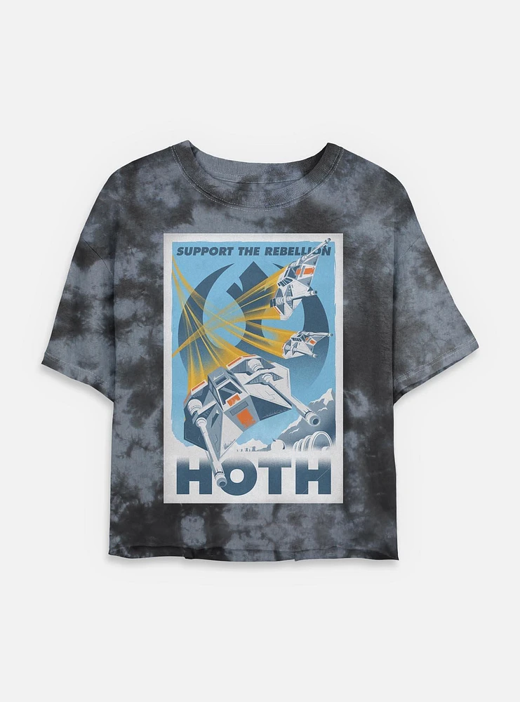 Star Wars Rebellion Support Tie Dye Crop Womens T-Shirt