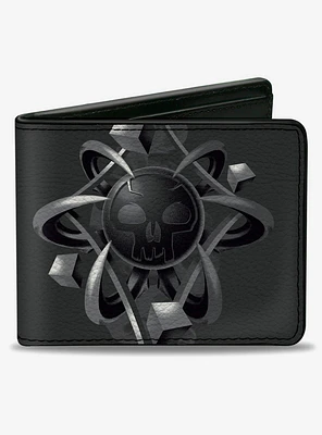 Magic: The Gathering Black Mana Skull Icon and Logo Bifold Wallet