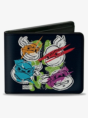 Teenage Mutant Ninja Turtles Faces and Doodles Bifold Wallet