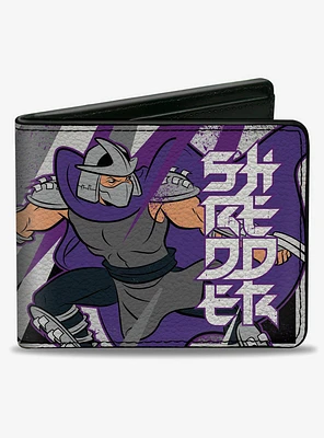 Teenage Mutant Ninja Turtles Shredder Action Pose and Text Bifold Wallet