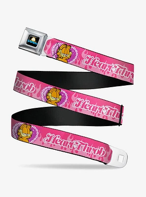 Garfield Heart Throb Flames Pose Seatbelt Buckle Belt