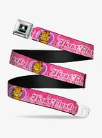 Garfield Heart Throb Flames Pose Seatbelt Buckle Belt