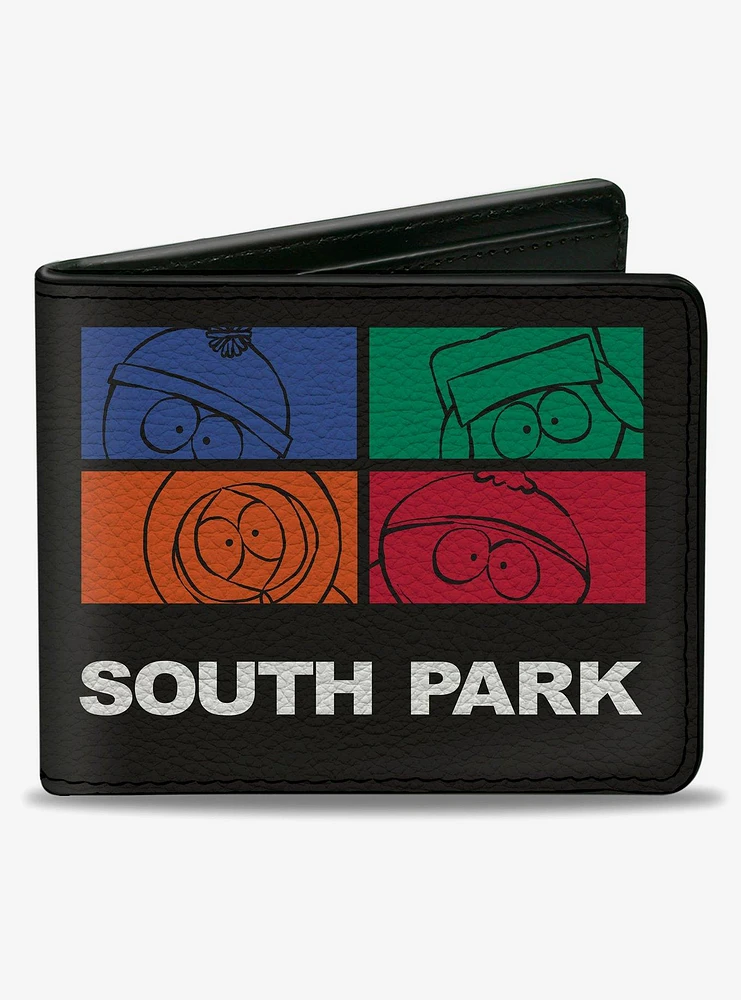South Park Boys Face Blocks and Text Bifold Wallet