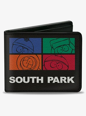 South Park Boys Face Blocks and Text Bifold Wallet