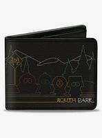 South Park Boys At Bus Line Silhouette Bifold Wallet