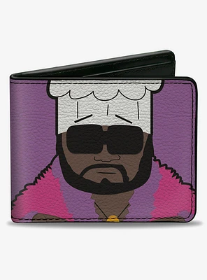 South Park Chef Pose and Text Purple Bifold Wallet