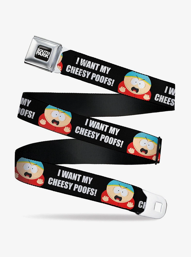 South Park Cartman I Want My Cheesy Poofs Pose Seatbelt Buckle Belt