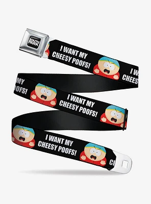 South Park Cartman I Want My Cheesy Poofs Pose Seatbelt Buckle Belt