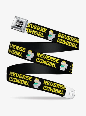 South Park Butters Reverse Cowgirl Toilet Pose Seatbelt Buckle Belt