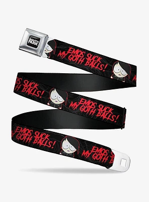 South Park Goth Firkle Emos Sucks My Balls Seatbelt Buckle Belt