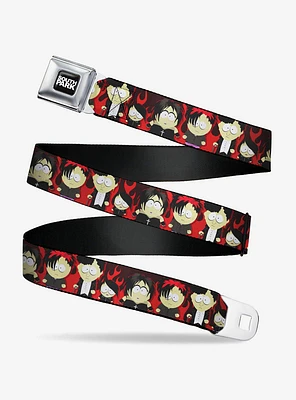 South Park Goth Kids Poses Flame Seatbelt Buckle Belt