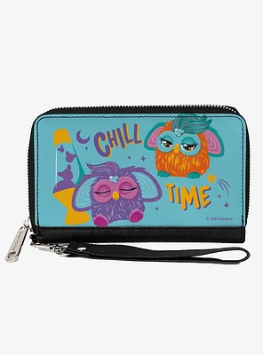 Furby Purple and Orange Furby Chill Time Pose Zip Around Wallet