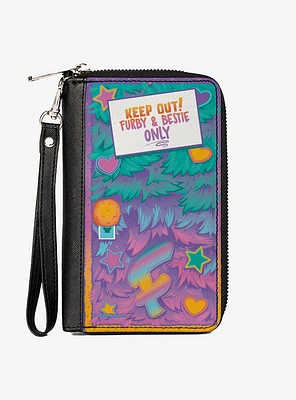 Furby Keep Out Furby & Bestie Only Fur Icons Zip Around Wallet