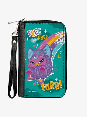 Furby Purple Furby Free Your Inner Furb Rainbow Zip Around Wallet