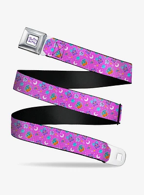 Furby and Furblets Galaxy Grid Collage Seatbelt Buckle Belt