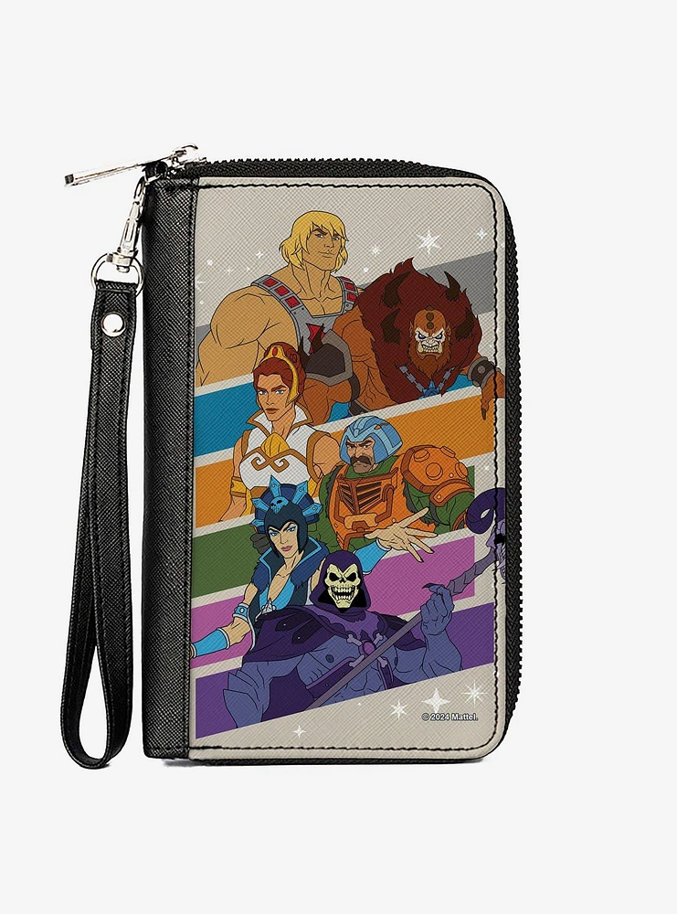 Masters of the Universe Character Stripe Poses Zip Around Wallet