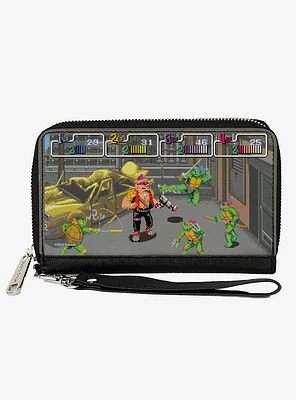 Teenage Mutant Ninja Turtles and Bebop Arcade Battle Scene Zip Around Wallet
