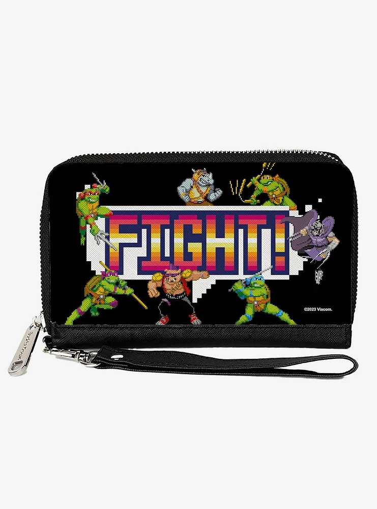 Teenage Mutant Ninja Turtles and Villains Arcade Fight Pose Zip Around Wallet