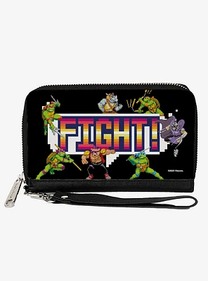 Teenage Mutant Ninja Turtles and Villains Arcade Fight Pose Zip Around Wallet
