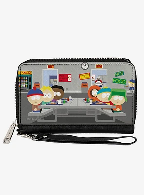 South Park Boys Group Cafeteria Table Scene Zip Around Wallet