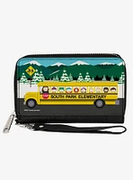 South Park Elementary School Bus Character Group Scene Zip Around Wallet
