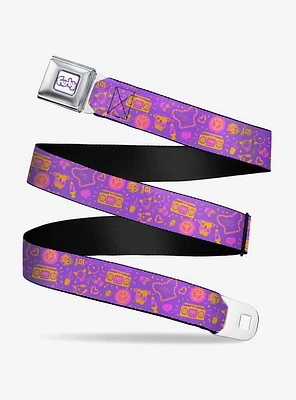 Furby Icons Collage Seatbelt Buckle Belt