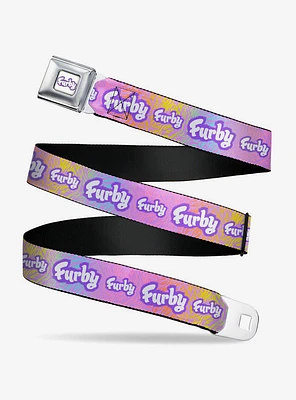 Furby Title Logo Fur Print Seatbelt Buckle Belt