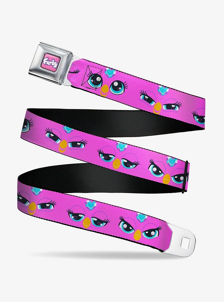 Furby Purple Eye Expressions Close Up Seatbelt Buckle Belt