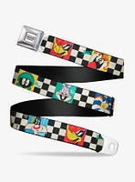 Looney Tunes Checker Pose Blocks Seatbelt Buckle Belt