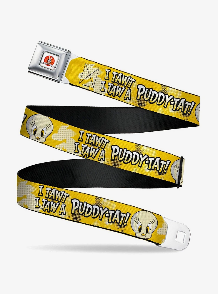 Looney Tunes Tweety I Tawt Taw A Puddy Tat Seatbelt Buckle Belt